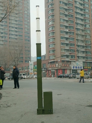 hand crank 6--18m telescopic antenna towers and lightweight antenna mast 2mm wall 6063 aluminum with tripod stand