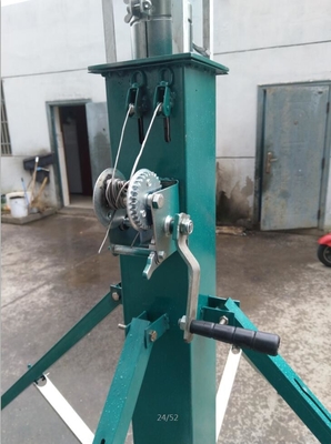 6m winch up telescopic mast lighting tower-ground mounting tripod lighting tower 20ft tower light LED lamp head