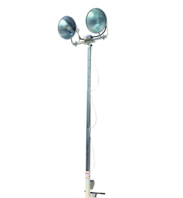 9m winch up telescopic mast lighting tower-ground mounting tripod lighting tower 30ft tower light LED lamp head