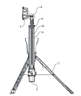 menara cahaya mudah alih winch type mast  light pole telescoping pole portable crank up heavy duty mast