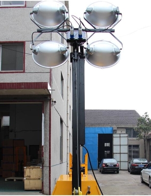lux turrim portable winch type mast  light pole telescoping pole portable crank up heavy duty mast