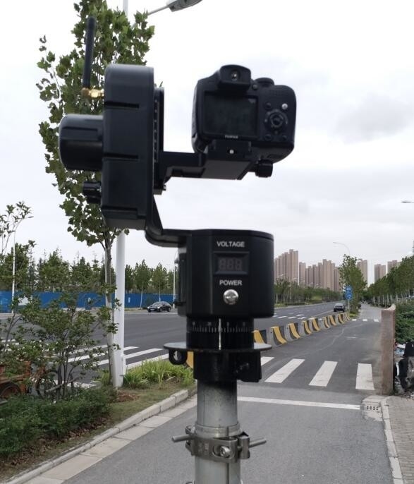 30’ telescopic pole endzone camera system hard 6063 2mm thickness tube video tower system remote pan tilt head 7.2V