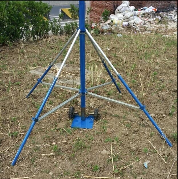 light weight 2mm wall 6063 aluminum tube 6-18m telescopic mast with tripod stand
