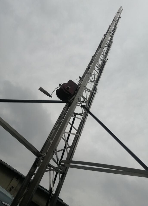 telescopic antenna mast portable 6m 9m aluminum mast light weight telescoping pole  hand push or winch up
